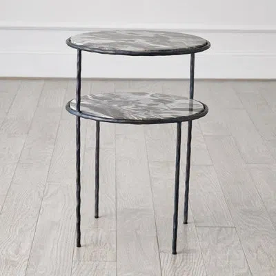 Studio A Home Registrar Marble Top End Table In Gray