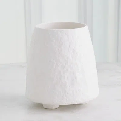 Studio A Home Rubble 10" W Handmade Ceramic Table Vase In White