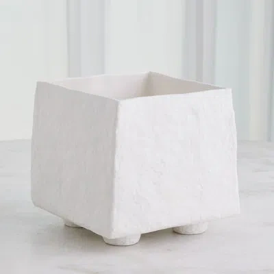 Studio A Home Rubble 9.5" W Handmade Ceramic Decorative Urns & Jars In White