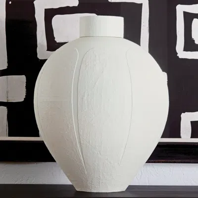 Studio A Home Ruby Soft White 22 1/2" High Linen Jar