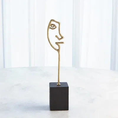 Studio A Home Scribble Sculpture Son-polished Brass In Polished Brass,black