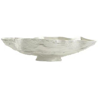 Studio A Home Serpentine Lime Matte White Ceramic Decorative Bowl