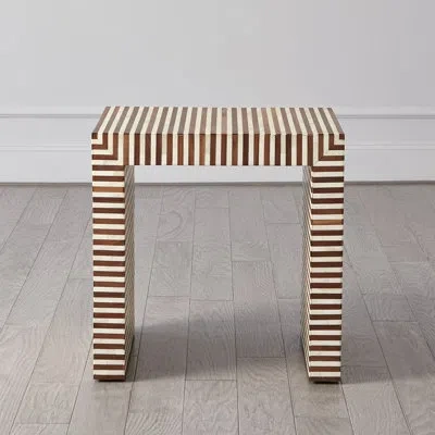 Studio A Home Sienna Nesting End Table-walnut/bone-lg In Brown;beige