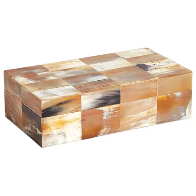 Studio A Home Sierra Tan Brown And Natural White 10 1/4"w Horn Box