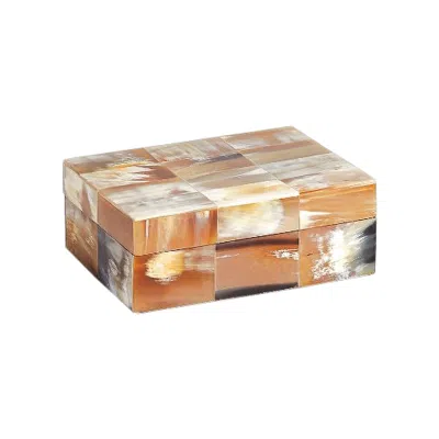 Studio A Home Sierra Tan Brown And Natural White 7 1/4" Wide Horn Box