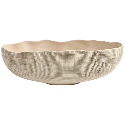 Studio A Home Sisal Cream Ceramic Decorative Oval Bowl