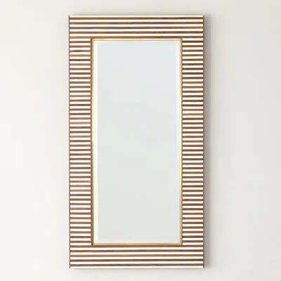 Studio A Home Solid + Manufactured Wood Rectangle Mirror In Brown;beige