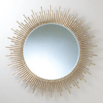Studio A Home Spike Mirror In Antique Brass