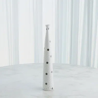 Studio A Home Spotted Tapered Handmade Porcelain Table Vase In Black,white