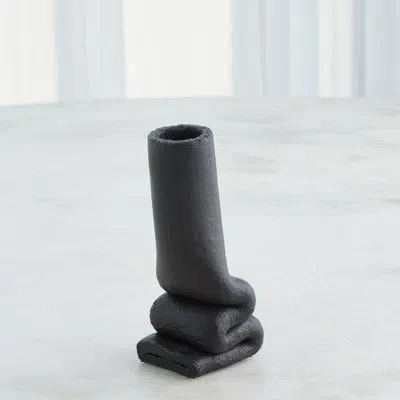 Studio A Home Squoze Handmade Ceramic Table Vase In Black