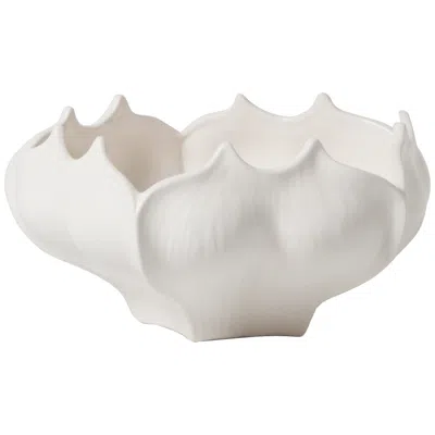 Studio A Home Star Fruit 11" Wide Matte White Modern Ceramic Bowl