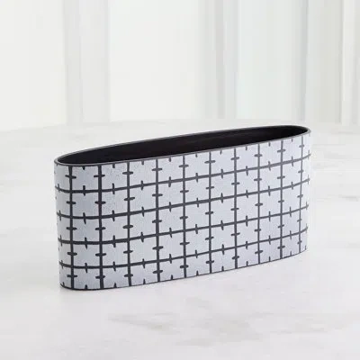 Studio A Home Stitch Handmade Ceramic Table Vase In White,matte Black
