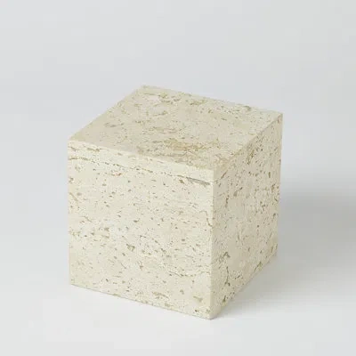 Studio A Home Travertine Cube Riser-sm In White