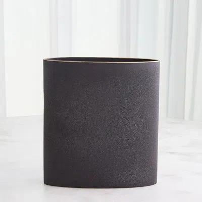 Studio A Home Tuba Vase-black W/gold Rim-lg