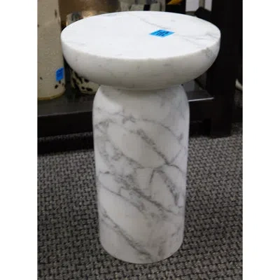 Studio A Home Tumble Marble Top End Table In White