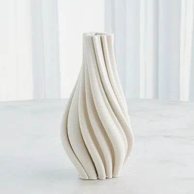 Studio A Home Twist Handmade Ceramic Table Vase In Matte White