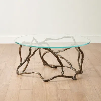 Studio A Home Twistwood Cocktail Table-antique Brass In Clear