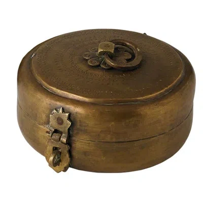 Studio A Home Vintage Chapati Box In Gold
