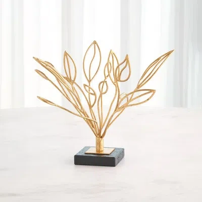 Studio A Home Windswept Sculpture-gold Leaf In Black;gold
