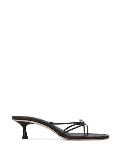 Studio Amelia 50mm Pierre Pebble-embellished Heeled Mules In Black