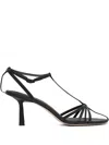 Studio Amelia 70mm Aviary Leather Sandals In Black