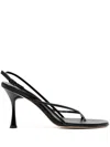Studio Amelia Black Wishbone 90 Heeled Sandals In Black