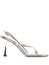 Studio Amelia 90mm Barbella Sandals In Silver