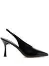 Studio Amelia Black Razor Slingback 90 Heels In Black