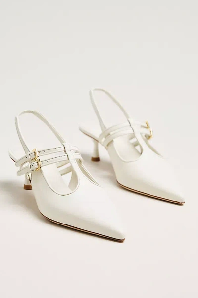 Studio Amelia Alto 50 Slingback Heels In White