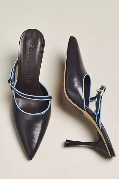 Studio Amelia Alto 90 Mule Heels In Gray