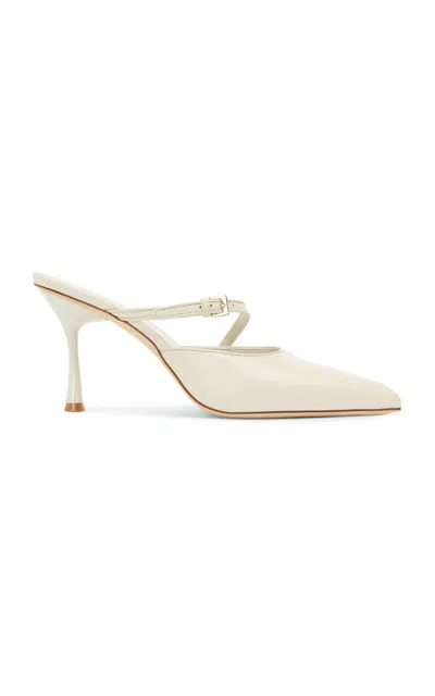 Studio Amelia Alto Leather Mules In White