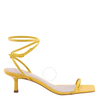 Studio Amelia Ankle Bind 50 Entwined Leather Sandals In Turmeric In Red