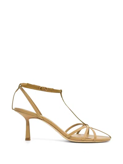Studio Amelia Aviary Caged Leather Sandals In Brown