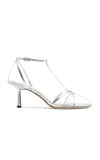 Studio Amelia Aviary Leather Sandals In Silver