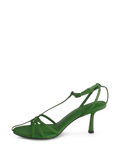 Studio Amelia Aviary Strappy Leather Sandals In Green