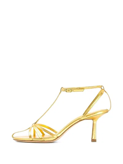 Studio Amelia Aviary T-strap Sandals In Gold