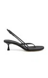 Studio Amelia 90mm Wishbone Leather Sandals In Black