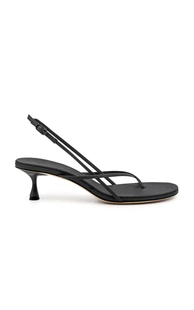 Studio Amelia 90mm Wishbone Leather Sandals In Black
