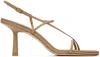Studio Amelia Beige Cross Front 70 Heeled Sandals In Beige