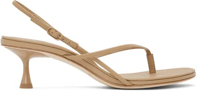Studio Amelia Beige Wishbone 50 Heeled Sandals In Bge