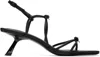 Studio Amelia Ballet Bow-embellished Leather Sandals In Blk