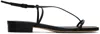 Studio Amelia Black Cross Front Flat Sandals In Blk