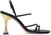 Studio Amelia Black Helix 90 Heeled Sandals In Blk