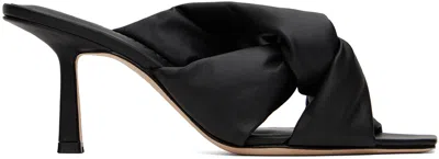 Studio Amelia Black Pillow Loop 70mm Heeled Sandals In Blk