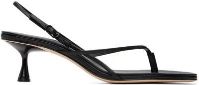 Studio Amelia Black Wishbone 50 Heeled Sandals In Blk