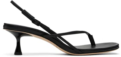 Studio Amelia Black Wishbone 50 Heeled Sandals In Blk