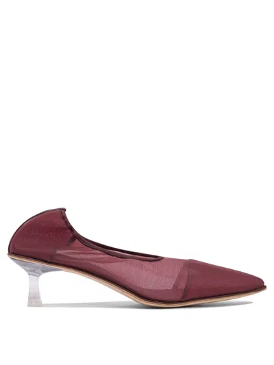 Studio Amelia Bordeaux Leather Heeled Shoes In Burgundy