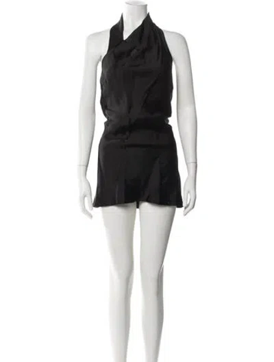 Pre-owned Studio Amelia Cowl Neck Sleeveless Top In Black