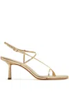 Studio Amelia Cross Front 70mm Laminated-leather Sandals In Gold