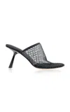 Studio Amelia Dolly Mesh Satin Mules In Black